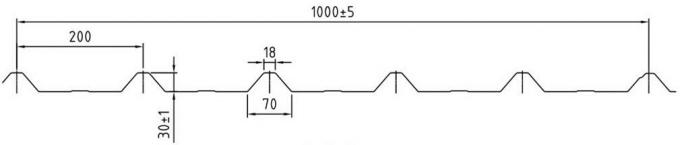 แผ่นหลังคามุงด้วยแผ่นหลังคามุงด้วยตัวตั้งอัตโนมัติขนาด 6 เมตร TW30-200-1000